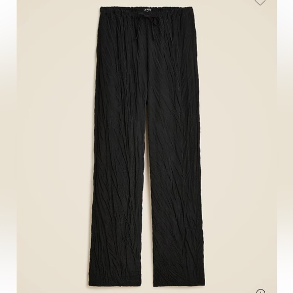 J. Crew Pants - J. Crew Black Crinkled Wide-Leg Pants